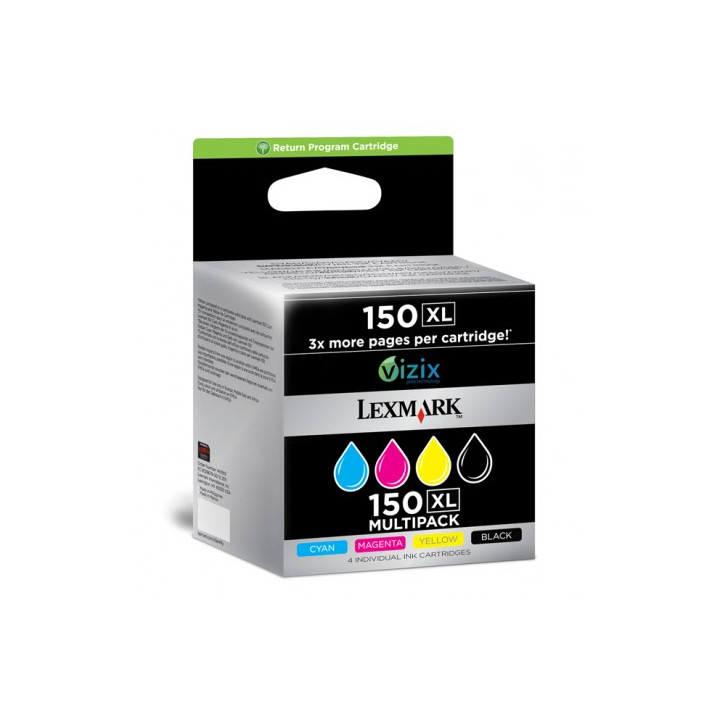 Lexmark Pack 4 cartuchos (CMYK) Alto Rendimiento Retornables 150XL