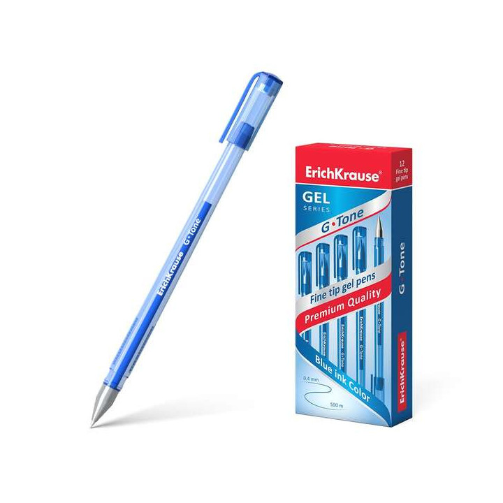 Erichkrause G-Tone Boligrafo de Gel - Cuerpo Translucido con Grip Perfilado Triangular - Punta de 0