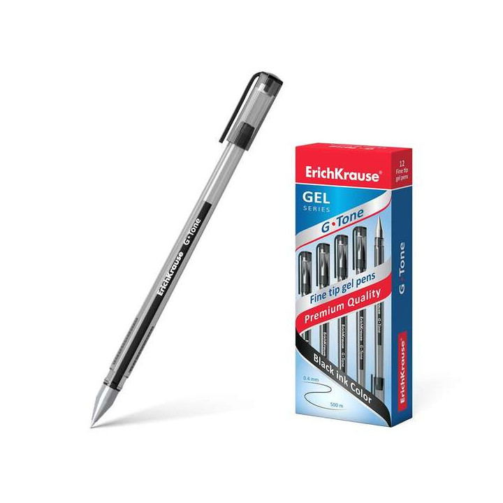 Erichkrause G-Tone Boligrafo de Gel - Cuerpo Translucido con Grip Perfilado Triangular - Punta de 0