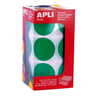 Apli Pack de 708 Gomets Redondos Ø 33mm - 59 Hojas Pretroqueladas - Adhesivo Permanente - Ideal para Escuelas Infantiles y Col