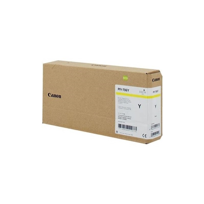 Canon PFI706 Amarillo Cartucho de Tinta Original - 6684B001 Canon PFI706 Amarillo Cartucho de Tinta Original - 6684B001
