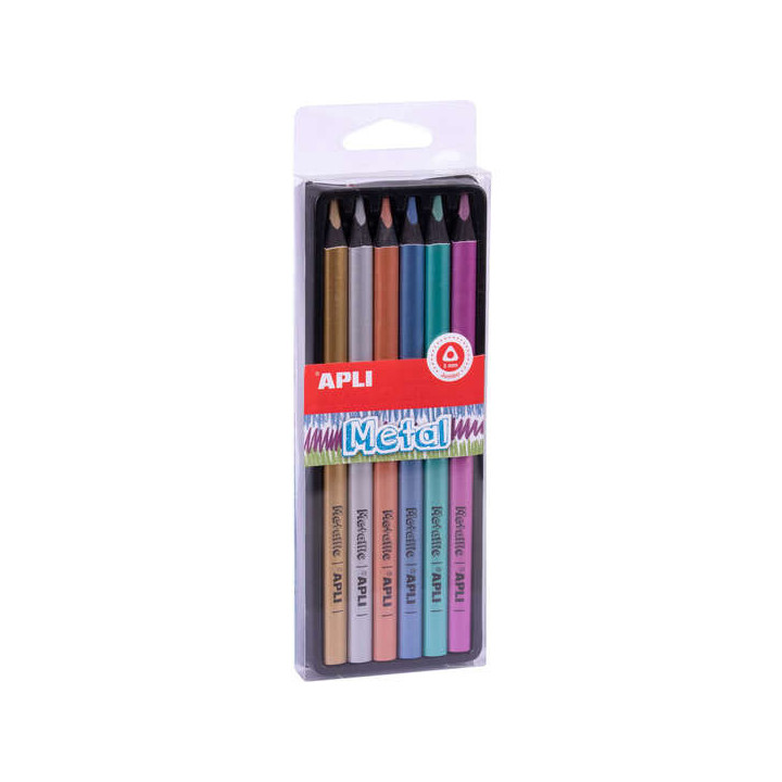 Apli Lapices Jumbo Metal - 5mm - Colores Oro