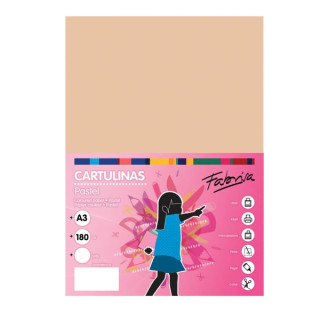 Fabrisa Pack de 25 Cartulinas 180 g/m² - Tamaño A3 - Color Vainilla
