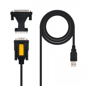 Nanocable Conversor USB a Serie Impresoras - Tipo A/M-RS232 DB9/M DB25/M - 1