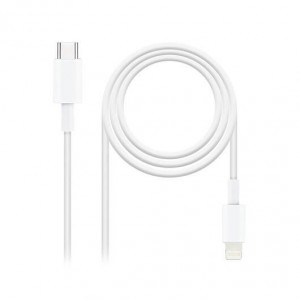 Nanocable Cable USB-C Macho a Lightning Macho 1m - Color Blanco