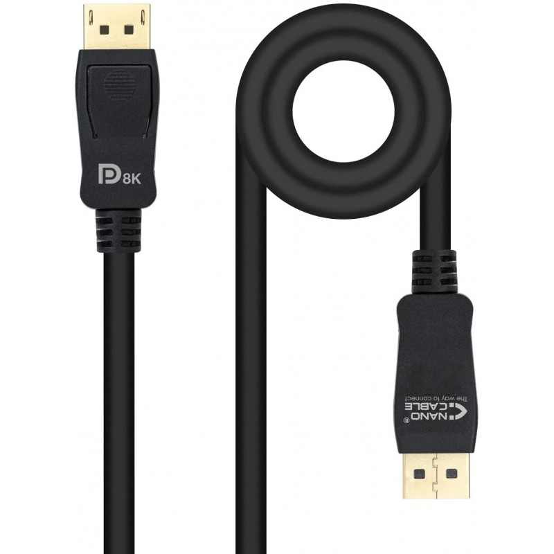 Nanocable Cable DisplayPort 1.4 Macho a DisplayPort 1.4 Macho 2m - Certificado VESA - Color Negro Nanocable Cable DisplayPort 1.4 Macho a DisplayPort 1.4 Macho 2m - Certificado VESA - Color Negro