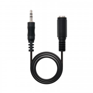 Nanocable Cable Audio Estereo Jack 3.5mm Macho a Jack 3.5mm Hembra 5m - Color Negro