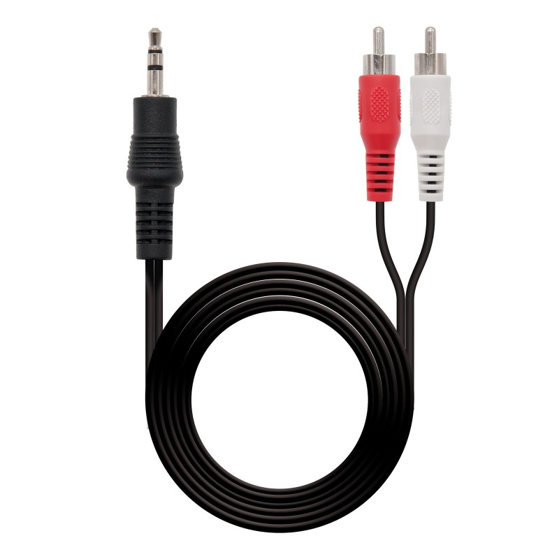 Nanocable Cable Audio Estereo Jack 3.5mm Macho a 2x RCA Macho 1.50m - Color Negro Nanocable Cable Audio Estereo Jack 3.5mm Macho a 2x RCA Macho 1.50m - Color Negro