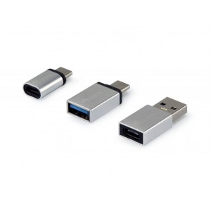 Equip Pack de 3 Adaptadores USB-C - 1x USB-C Macho a MicroUSB Hembra