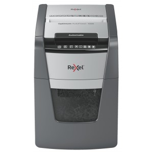 Rexel Optimum AutoFeed 100X Destructora Automatica de Corte en Particulas - 34L - Alimentacion Automatica 100 hojas - Ranura Ma