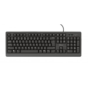 Trust Primo Teclado Completo USB - Teclas Silenciosas - 104 Teclas - Resistente a los Vertidos - Cable de 1.80m