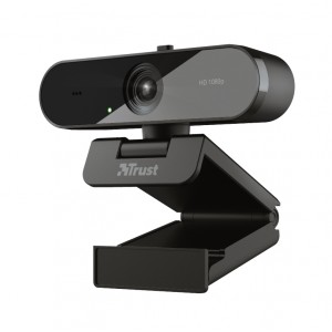 Trust TW200 Webcam FullHD 1080p USB 2.0 - Microfono de Larga Distancia - Enfoque Automatico - Campo de Vision 70º - Tapa de Pr