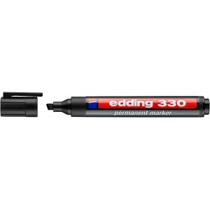 Edding 330 Rotulador Permanente - Punta Biselada - Trazo entre 1 y 5 mm. - Tinta casi Inodora - Capuchon con Clip - Secado Rapi