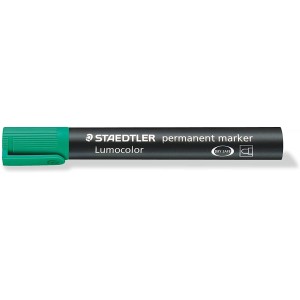 Staedtler Lumocolor 352 Rotulador Permanente - Punta Redonda - Trazo 2mm Aprox - Capuchon con Clip - Secado Rapido - Color Verd