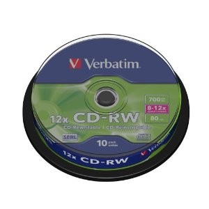 Verbatim CD-RW Regrabable 8-12x 700MB (Tarrina 10 Uds)
