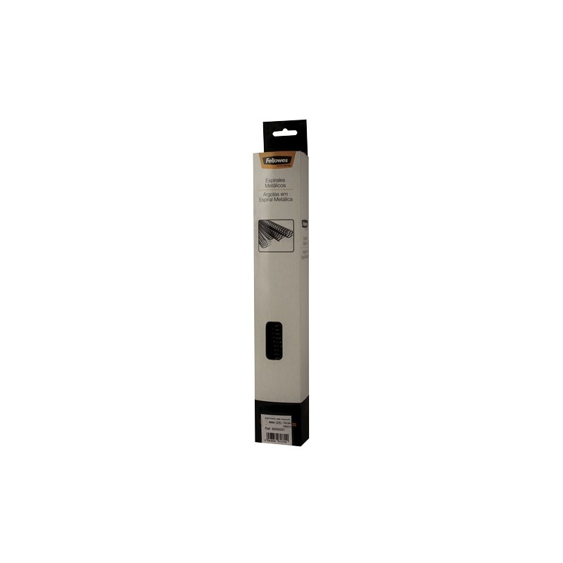 Fellowes Pack de 100 Espirales Metalicas 14mm - Hasta 100 Paginas - Color Negro