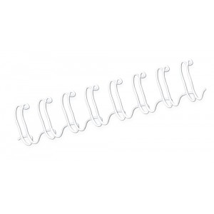 Fellowes Wire Pack de 100 Espirales Dobles Metalicas 10mm - Hasta 80 Paginas - Color Blanco
