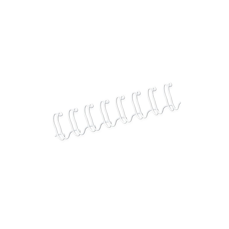Fellowes Wire Pack de 100 Espirales Dobles Metalicas 10mm - Hasta 80 Paginas - Color Blanco