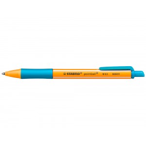 Stabilo Pointball Boligrafo Retractil - Punta de 1mm - Tinta con Base de Aceite - Recargable - 79% Plastico Reciclado - Grip An