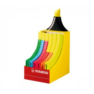 Stabilo Boss 70 Expositor de 120 Marcadores Fluorescentes - Trazo entre 2 y 5mm - Recargable - Tinta con Base de Agua - Colores