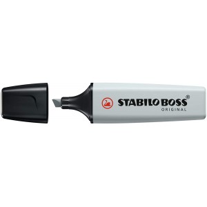 Stabilo Boss 70 Pastel Marcador Fluorescente - Trazo entre 2 y 5mm - Recargable - Tinta con Base de Agua - Color Gris Polvorien