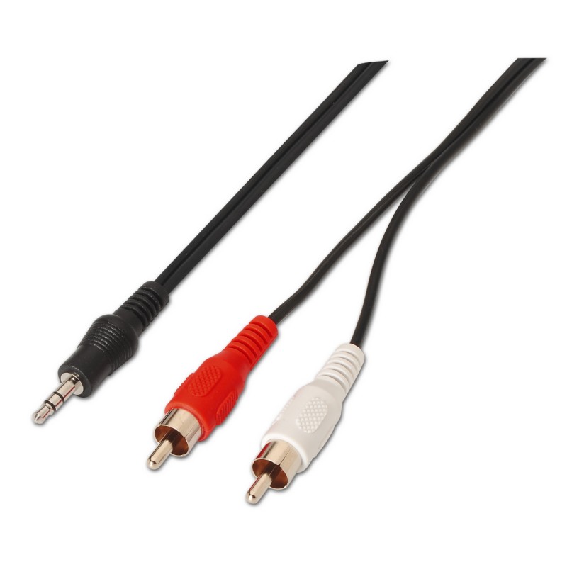 Aisens Cable Audio Estereo - JACK 3.5/M-2xRCA Macho - 1.5m - Color Negro Aisens Cable Audio Estereo - JACK 3.5/M-2xRCA Macho - 1.5m - Color Negro