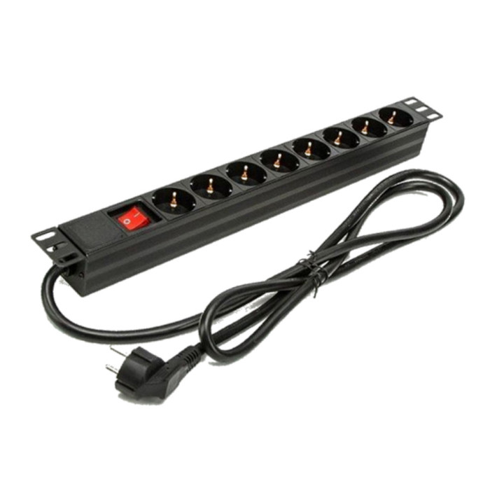 PHASAK Regleta 19" con interruptor (1.5M) 7 tomas - Schuko