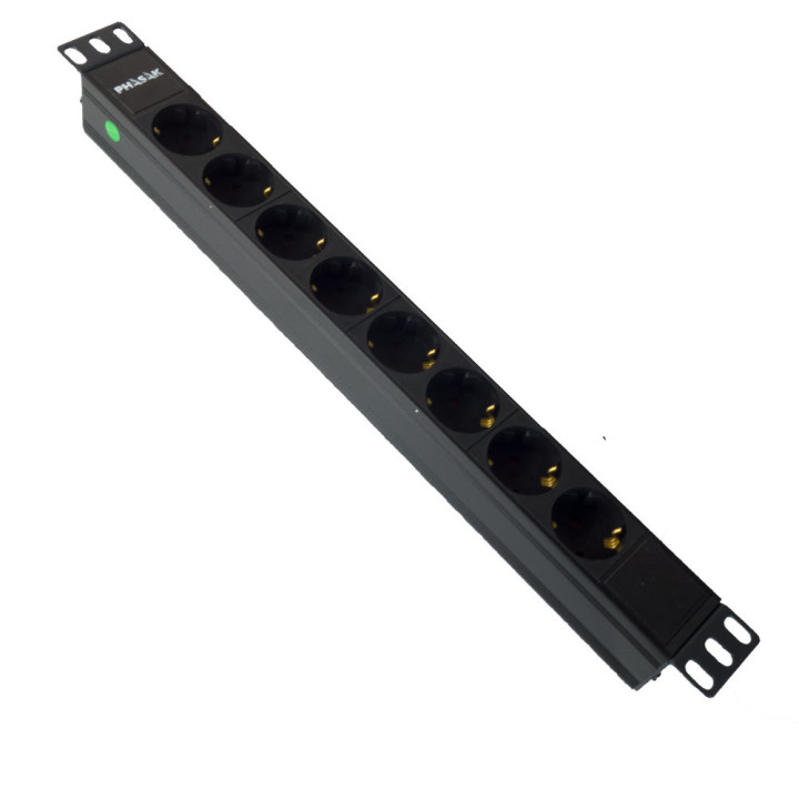PHASAK Regleta 19" sin interruptor (1.8M)  8 tomas - Schuko