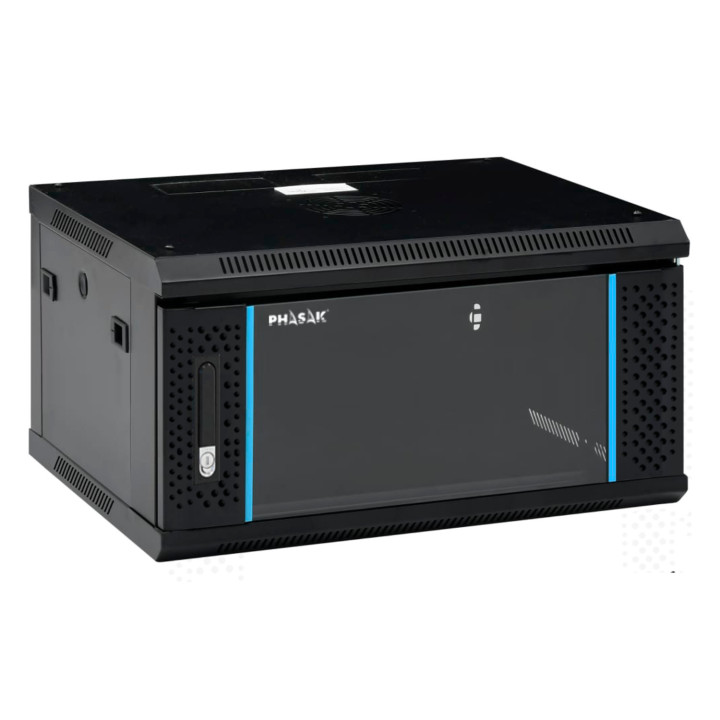 PHASAK Rack mural 19" Phasak Pro  6U  600x450 Montado (Incluyen 2 vent