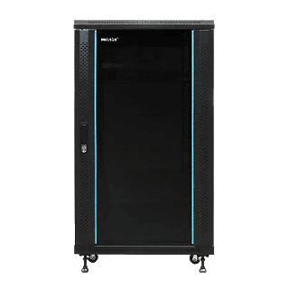 PHASAK Armario Rack 19" Phasak Pro 18U  600x600 Montado (Incluye: 2 bandejas de 19? + Regleta electrica 19? + Juego de ruedas +