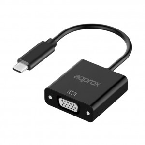 Approx Adaptador USB-C Macho a VGA Hembra - Resolucion hasta 1080P/60Hz - Cable de 13cm