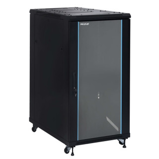 PHASAK Armario Rack 19" Phasak Pro 22U  600x800 Montado (Incluye: 2 bandejas de 19? + Regleta electrica 19? + Juego de ruedas +