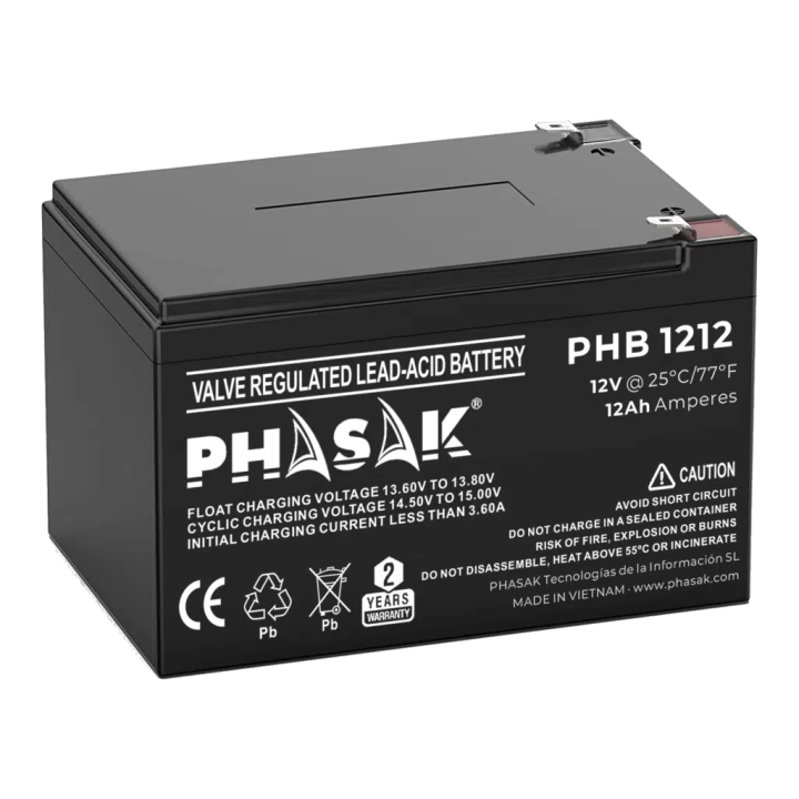 Phasak Bateria  12V 12Ah Bateria sellada plomo-acido estandar