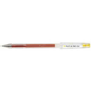 Pilot Boligrafo de Gel G-Tec C4 - Extra Fino - Recargable - Punta de Bola 0.4mm - Trazo 0.2mm - Color Amarillo