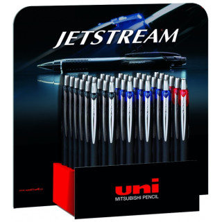 Uni-ball SXN-210 JetStream Expositor de 36 Boligrafos Retractiles - Punta de Bola 1mm - Tinta Pigmentada Resistente al Agua y L