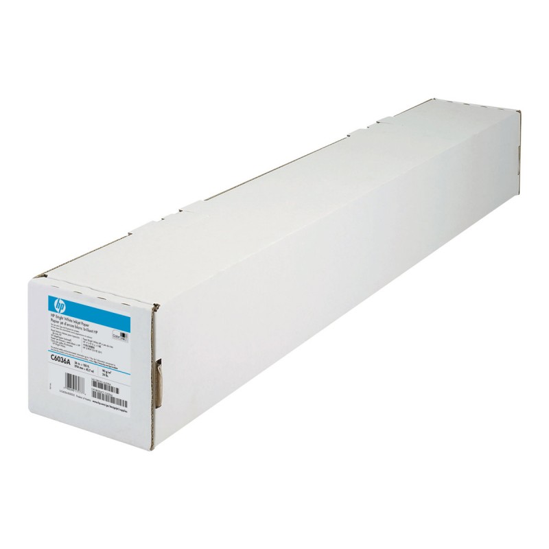 HP Bobina de Papel para Plotter - Blanco Brillante para Inyeccion de Tinta - 914mm x 45.7m - 90gr HP Bobina de Papel para Plotter - Blanco Brillante para Inyeccion de Tinta - 914mm x 45.7m - 90gr