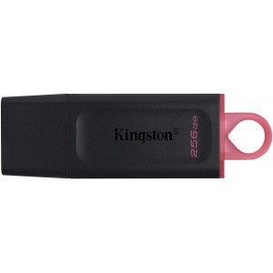 Kingston DataTraveler Exodia Memoria USB 256GB - USB 3.2 Gen 1 - Con Tapa - Enganche para Llavero - Color Negro (Pendrive)