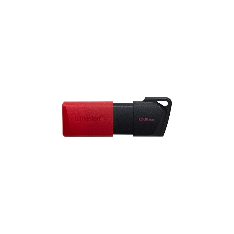 Kingston DataTraveler Exodia M Memoria USB 128GB - USB 3.2 Gen 1 - Capuchon Movil - Enganche para Llavero - Color Negro/Rojo(Pe