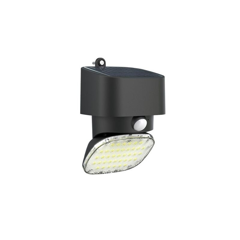 Elbat Foco Solar 2000LM - Luz Fria 6000K - Regulacion Vertical y Horizontal - Panel Solar 1W - IP65 - Color Negro Elbat Foco Solar 2000LM - Luz Fria 6000K - Regulacion Vertical y Horizontal - Panel Solar 1W - IP65 - Color Negro