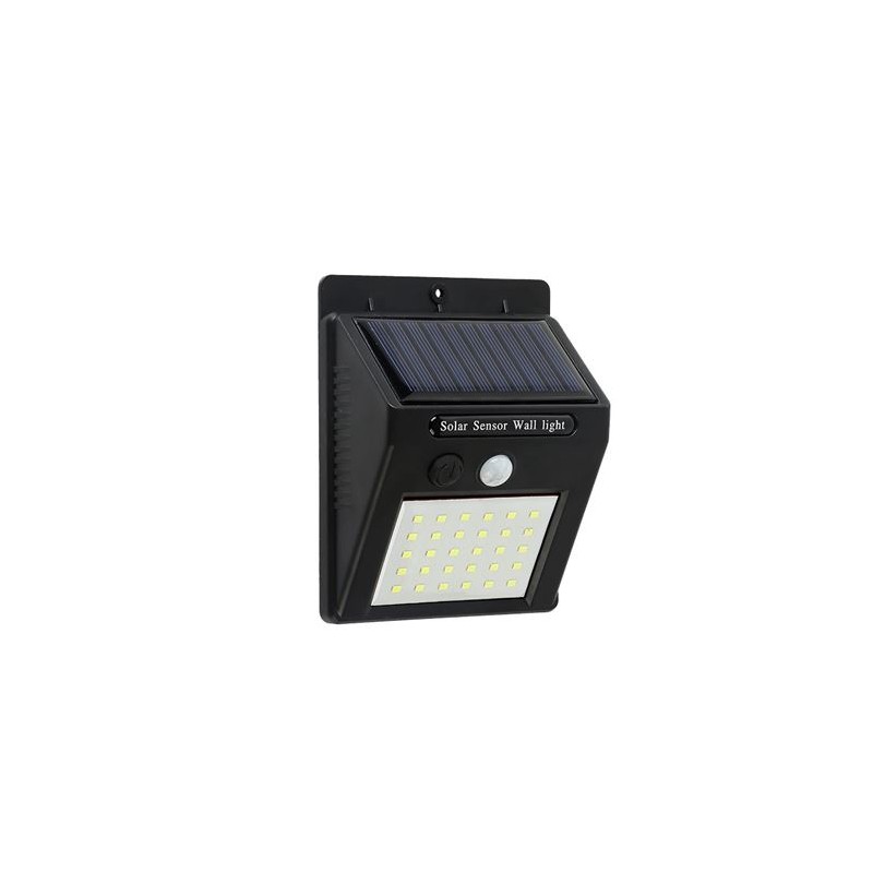 Elbat Aplique Led Solar - 30LM - Luz Fria 6500K - Sensor de Movimiento - Bateria 1200mAh