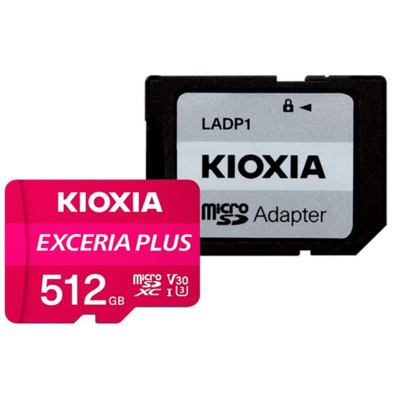 Kioxia Exceria Plus Tarjeta Micro SDXC 512GB UHS-I U3 V30 A1 Clase 10 con Adaptador Kioxia Exceria Plus Tarjeta Micro SDXC 512GB UHS-I U3 V30 A1 Clase 10 con Adaptador