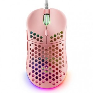 Mars Gaming MM55 Raton Gaming USB 12800dpi - Carcasa de Panel Perforado - 5 Botones - Iluminacion RGB Chroma - Uso Diestro - Ca