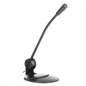 NGS MS102 Microfono de Escritorio - Ajustable - Alta Sensibilidad - Jack 3.5mm - Cable de 1.80m - Color Negro