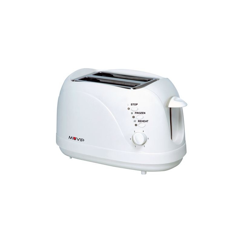Muvip Tostadora de Pan 750W - Capacidad para 2 Rebanadas - 6 Niveles de Tostado - Funcion Calentar Muvip Tostadora de Pan 750W - Capacidad para 2 Rebanadas - 6 Niveles de Tostado - Funcion Calentar