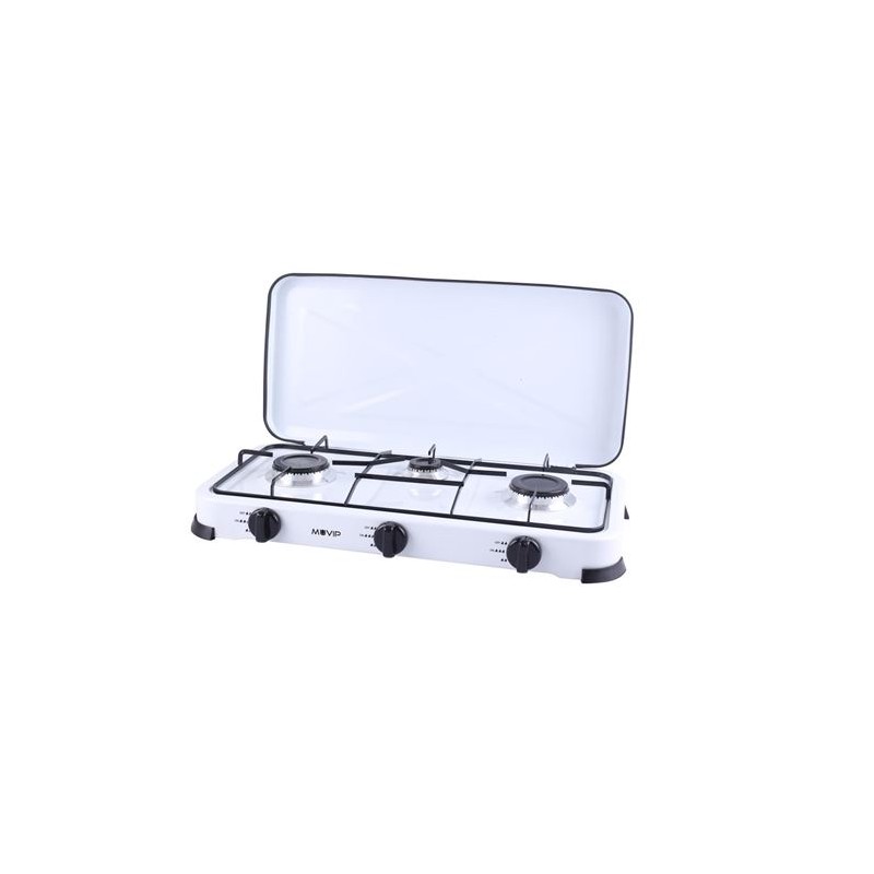 Muvip Cocina de Gas 3 Fuegos - Encendido Manual - Rejillas Extraibles - Tapa Protectora Muvip Cocina de Gas 3 Fuegos - Encendido Manual - Rejillas Extraibles - Tapa Protectora