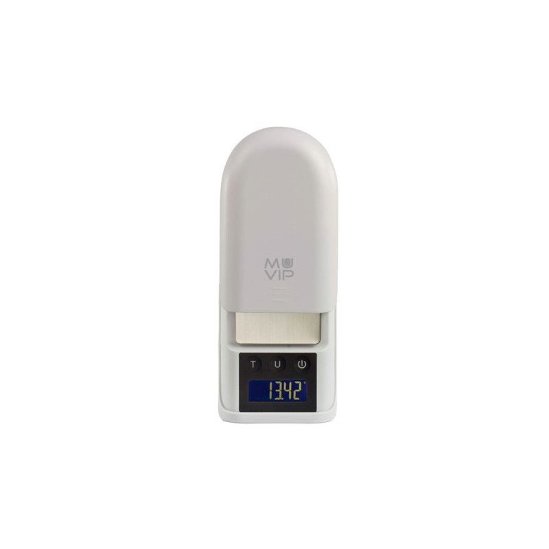 Muvip Bascula de Bolsillo Digital - Superficie Acero Inoxidable - Sensor de Alta Precision - Apagado Automatico - Peso Max. 0.3 Muvip Bascula de Bolsillo Digital - Superficie Acero Inoxidable - Sensor de Alta Precision - Apagado Automatico - Peso Max. 0.3