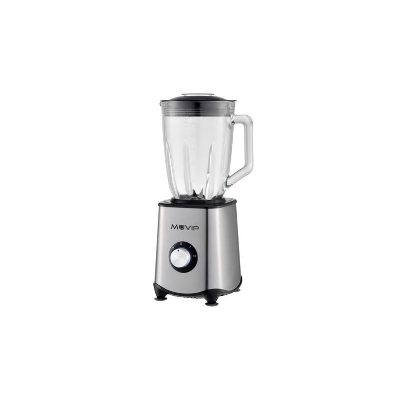 Muvip Batidora de Vaso 1300W 1.5L - 2 Velocidades - Cuerpo y Chuchillas de Acero Inoxidable - Funcion Pica Hielo - Bloqueo de S Muvip Batidora de Vaso 1300W 1.5L - 2 Velocidades - Cuerpo y Chuchillas de Acero Inoxidable - Funcion Pica Hielo - Bloqueo de S