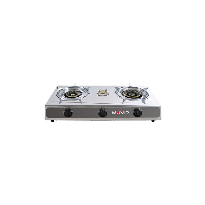 Muvip Serie Strong Cocina de Gas Inox 3 Fuegos - Encendido Piezoelectrico - Quemador de Hierro Fundido Desmontable Muvip Serie Strong Cocina de Gas Inox 3 Fuegos - Encendido Piezoelectrico - Quemador de Hierro Fundido Desmontable