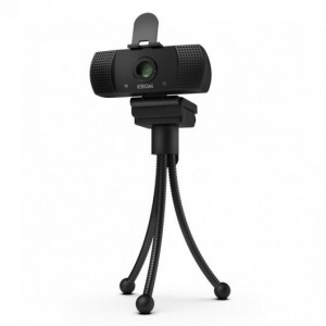 Krom Kam Webcam Full HD 1080p - Microfono Integrado - USB 2.0 - Tapa de Privacidad - Tripode de Metal Incluido - Angulo de Visi