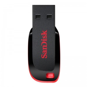 Sandisk Cruzer Blade Memoria USB 2.0 128GB - Ultra Compacta - Color Negro/Rojo (Pendrive)
